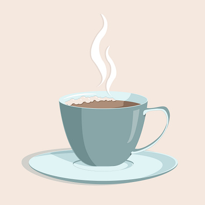 cup of coffe illustration pastel colors vector