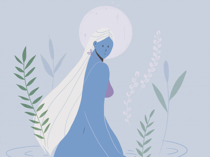 blue girl animated gif girl illustraion girl power gril with bra procreate procreate animation woman