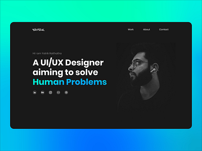 Personal Portfolio Website concept dark mode dark theme dark ui gradients landing page minimalist personal personal brand personal branding personal project portfolio portfolio page portfolio site portfolio website ui uiux ux website design