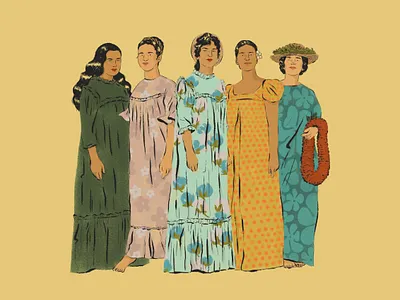 Muumuu aloha hawaii hawaii women illustration lei muumuu wahine