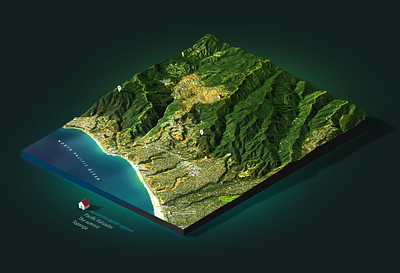 L.A. - 3D Map Render Photoshop 3d 3d map generator america extension heightmap los angeles map ocean pacific photoshop plugin santa monica usa