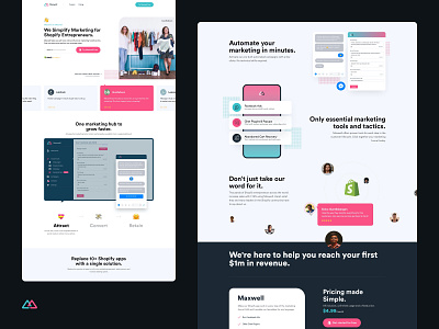 Maxwell - Full Page e commerce followilko landingpage marketing site plugin re design shopify ui website