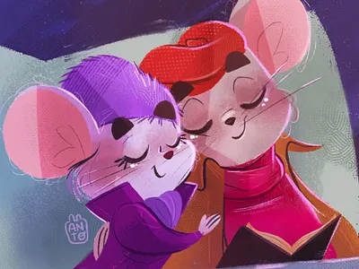 Bernado & Bianca bernardoandbianca children childrens illustration digital digital art digital painting digitalart disney fanart illustration mice mouse movie procreate therescuers