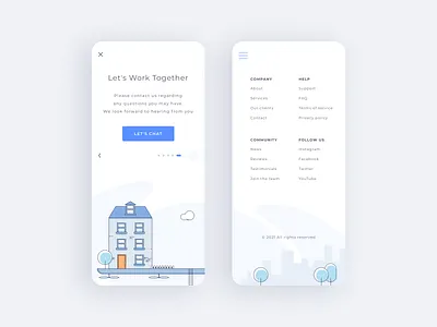 UGI - Mobile #3 app branding city cloud design flat house icon illustration illustrator outline sketch trees ui vector