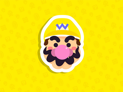 Wario character emoji game game art gold icon illustration item mario bros minimal nintendo pattern smash bros sticker super smash bros ultimate vector vector illustration wario wario bros warioware