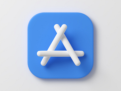 iOS 14 App Store 3D Icon 3d 3dmodel app app store apple apple icon application blender3d ios ios icon ios14 iosicon iphone iphone12 minimalist neomorphic neomorphism simple