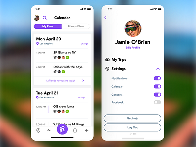 Ribbon - My Plans & Menu app calendar clean flat ios iphone menu minimal mobile app plans ribbon schedule scheduler scheduling app shane brown white