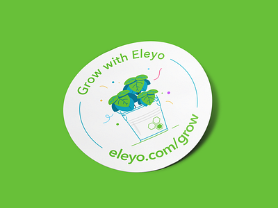 Eleyo sticker bio branding design eco flat flower graphic greenery illustration mocup nature outline packing plant plants simple sticker success successful vegan