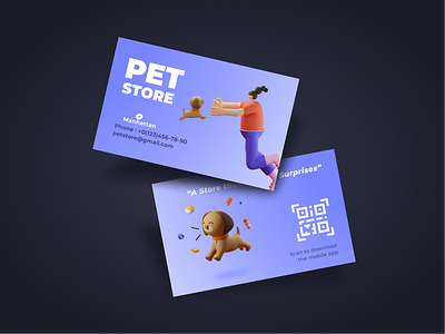 Branding - Pet Store Business Card brand brand design branding business card design dog flat icon illustration interface logo minimal pet petshop ui vector