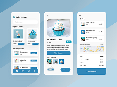 Online Cake Ordering App booking app cake shop cakery cakes clean ui component dailyui food food app food app ui ios app design minimal muffin online ordering online shop online shopping online store order