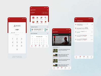 MMS Group Indonesia - Employee App Dashboard employeeapp mobile red