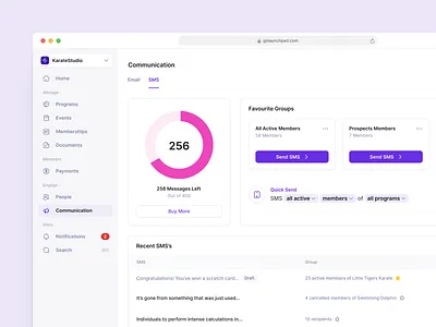 SMS Campaign Manager clean crm dashboard flat minimal mobile saas shadcn shadcnui sms tailwind text twilio vertical saas