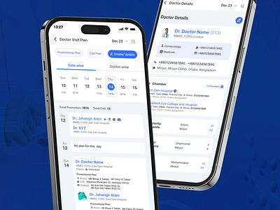 Pharma Management and Doctor Visit Plan App UI Design assaign calendar call chamber chemist list clean doctor doctor app doctor appointment app dr dx health health care medical app ui medicine app modern patient plan promotional route