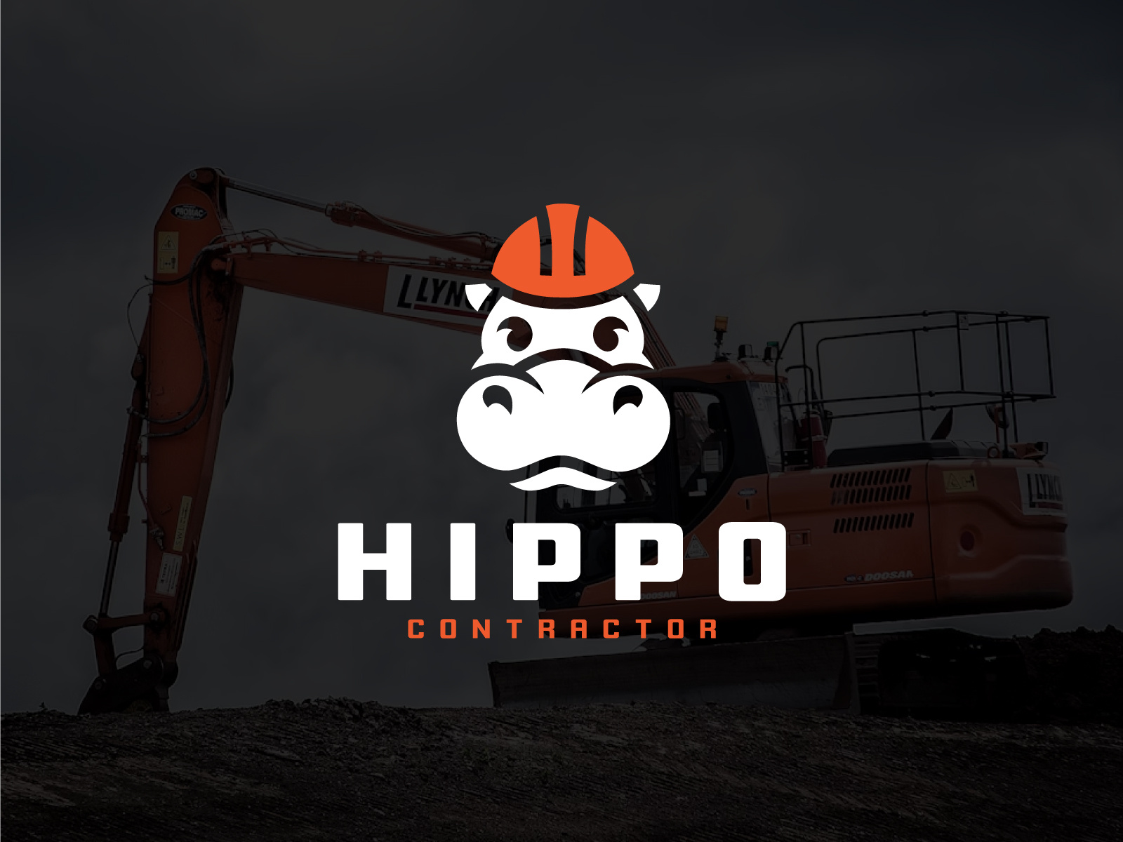Hippo Construction Logo for Builders builder branding construction branding construction identity construction logo contractor logo custom construction logo engineering logo hippo contractor logo logo design logo designer logo for construction modern construction logo modern contractor branding professional builder logo real estate construction logo