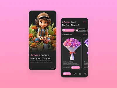 Flower App Design app app design design dribbble figma flower flower app illustration typography ui ui design ux ux design uxui visual design