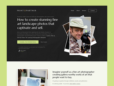 Print Partner - Professional Photography Website figma full website landing page photographer website photography wordpress wordpress website