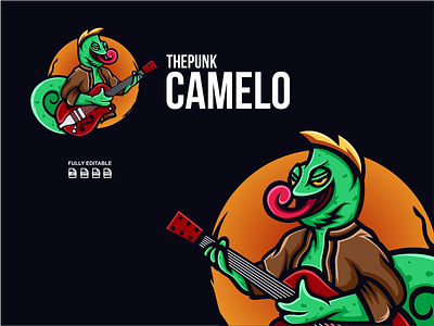 THE PUNK CAMEELO america branding caracter chameleon company design dribble dubai flatdesign general ideas illustration instagram logo logodesign logoinspirations logoplace punk vector zerologicstudio