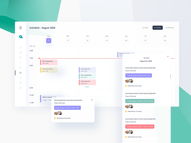 Event & Schedule - UX & UI by Razy Hassan on Dribbble image.