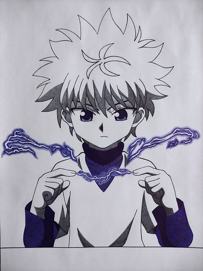 Killua Zoldyck anime animeart art ballpointpen fanart hunterxhunter killua killuazoldyck traditionalart