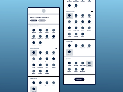 Automotive Retail Wireframes design email lo fi low fidelity mobile product prototype ui ux website design wireframe wireframes