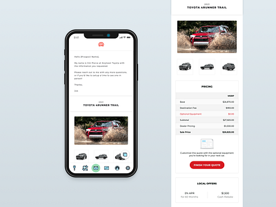 Email Generator Feature UI automotive design email mobile ui ux web