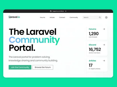 Quick Laravel.io Mess-around design gradient green homepage homepagedesign laravel typography ui web design website