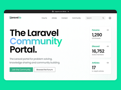 Quick Laravel.io Mess-around design gradient green homepage homepagedesign laravel typography ui web design website