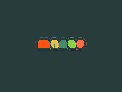 mango club colors design fruit letter logo mango