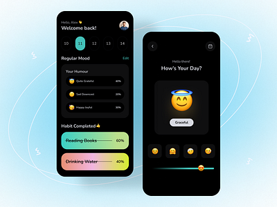 Habit Tracker App app app design app ui app ui design dark ui habit tracker habit tracker app uihut visual visual design