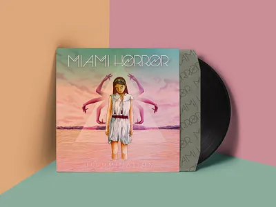 Illumination adobe album art album cover blue colorful cover cover art cover artwork cover design creative girl illustration miami miami beach miami horror photoshop pink yoga