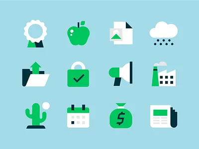 Icons, Icons, Icons (again) apple badge cactus cloud event folder icons lock news paper startups