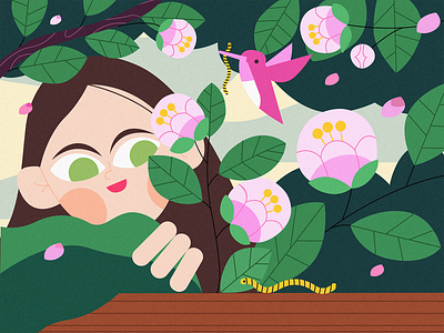 Summer girl illustration summer