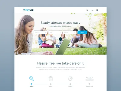 Ezyuni Website blue brand clean design logo platform river river digital strategy study ui ux university web website