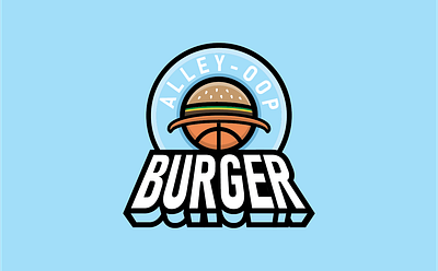 Alley-Oop Burger alley basketball burger logo oop restaurant