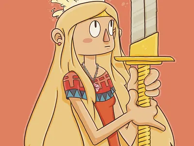 sword charactedesign children book illustration comic comics illustration sword woman