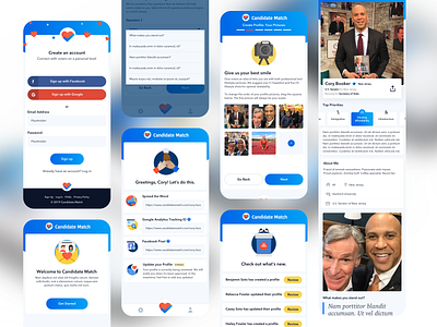 Candidate Match branding bright dating app mobile mobile app mobile app design mobile ui politics uidesign