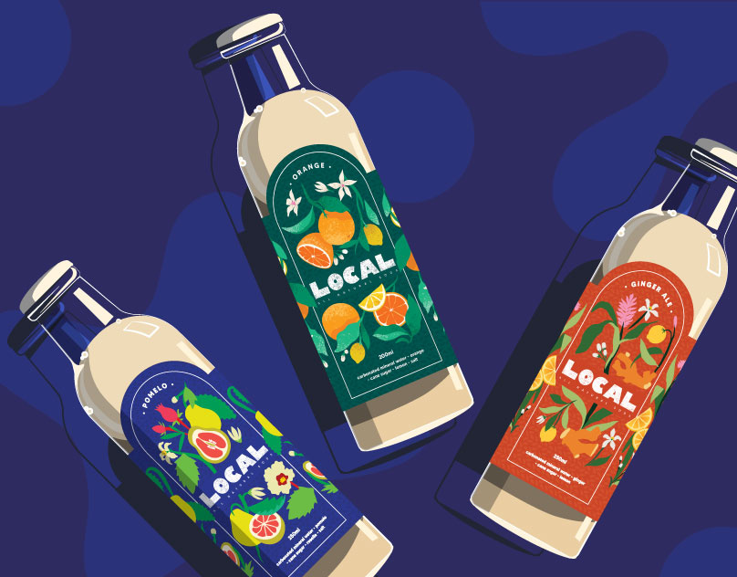 Local all natural soda animation branding design graphic design illustration logo packaging typography vector