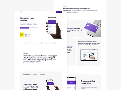 Kontist Website fintech minimal ui ux website