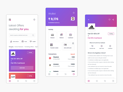 Coupons App cashback cashback app coupon coupon app coupon code coupons wallet wallet app wallet ui
