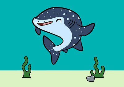 Whale Shark Pal digital art illustration