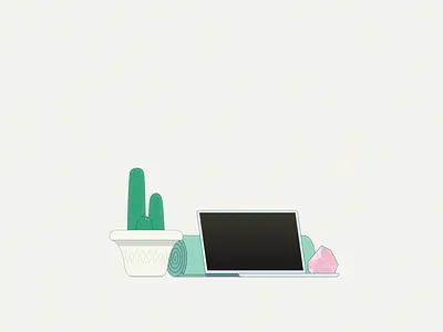 home work cactus crystal illustration vector workfromhome yoga