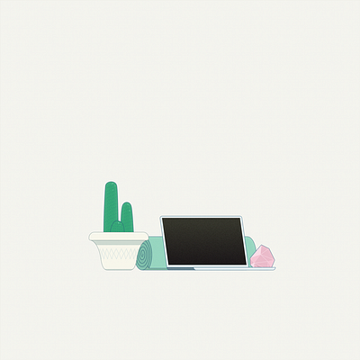 home work cactus crystal illustration vector workfromhome yoga