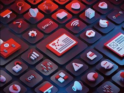 3D Icon Pack for Sigma Software 3d 3d animation 3d design 3d icon 3d model animation brand identity corporate style icon icon kit icon pack interaction motion ui