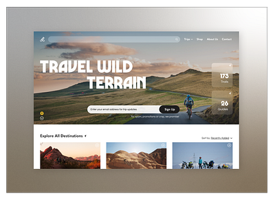 Daily UI 001 - Biking Trip Sign Up adobe illustrator concept design dailyui 0001 design desktop landing page landing page concept landing page ui logo signup typography ui ux ux ui ux design web web design