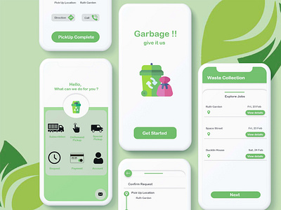 Waste Collection App Concept 2021 androidapp appdesign appdeveloper appmaker mobileapp ondemand onlineapp ui uidesign uxuidesign waste waste carring waste management wasteland