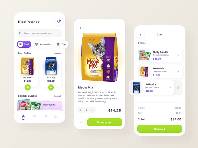 Mop Petshop App android app animal animal food app cat dog ios app minimal minimalist mobile app mobile ui pet pet care pets petshop petshop app petstore uidesign uiux