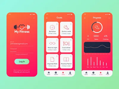My Fitness app awesome awesome logo design ui ux vector