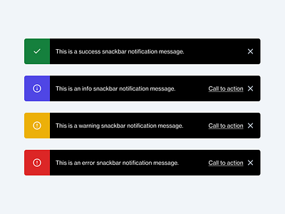 Snackbar notifications by remx.xyz on Dribbble