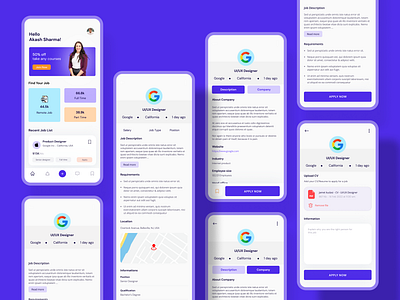 Job Portal App UI Design by Designoweb® on Dribbble