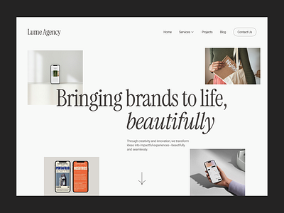 Lume Agency (UI Exploration) agency branding creative creative agency design elegant grid minimal portfolio typography ui ui design ui elements ui exploration ui ux ux web design website website ui